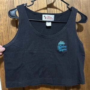 Vintage Disney Typhoon Lagoon Black Crop Top with Blue Logo